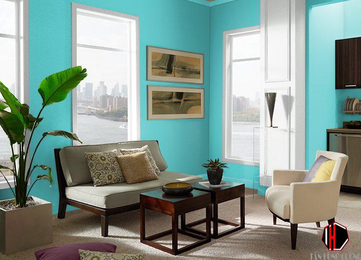 son nha mau xanh ngoc