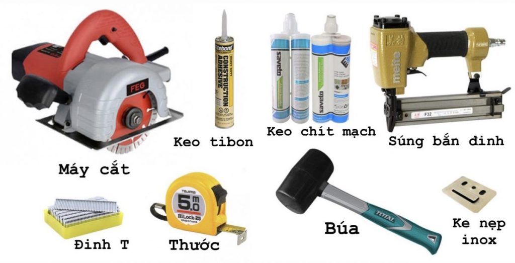 Báo Giá Thi Công Tấm Nhựa Giả Đá | Tấm pvc vân đá Ốp Tường Bao Nhiêu Tiền 1M2 11 Phu kien thi cong tam nhua op tuong