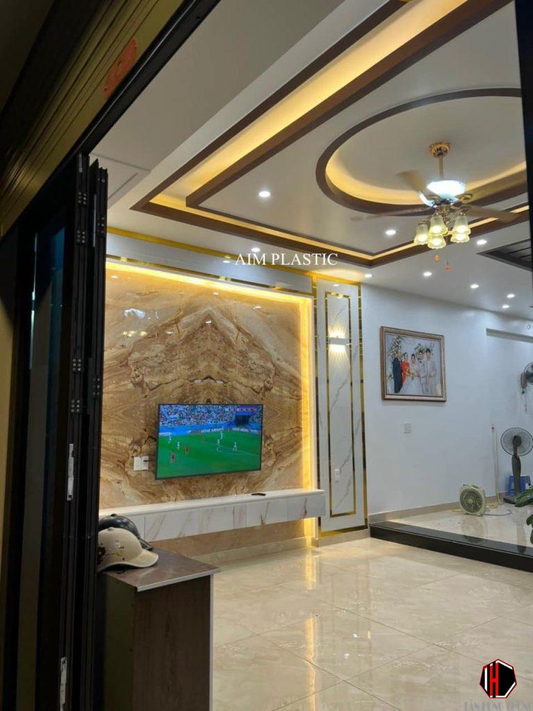 Báo Giá Thi Công Tấm Nhựa Giả Đá | Tấm pvc vân đá Ốp Tường Bao Nhiêu Tiền 1M2 46 thi cong tam nhua gia da 9