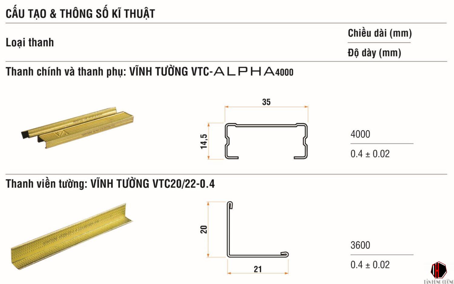 Tiêu chuẩn khoảng cách khung xương vách thạch cao